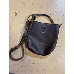 Portland Leather Goods Festival Crossbody/Shoulder Bag Brown Pebbled Small Nice